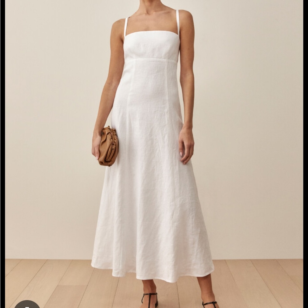 Linen maxi White Sleeveless Dress